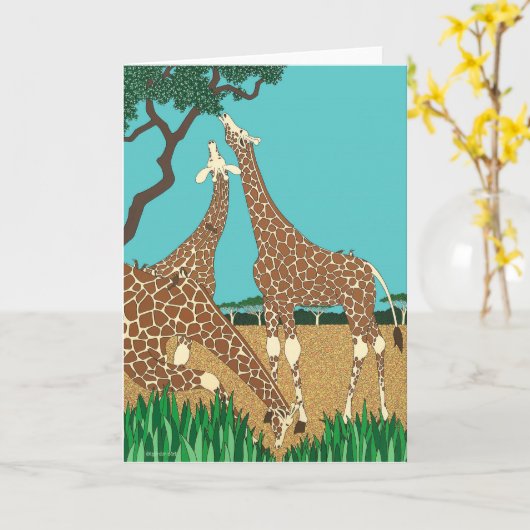 De Giraffe - Blanco Kaart (Gele Bloem)