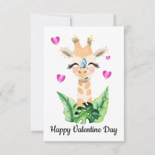 De Giraffe En De Vlinder Valentijnkaart Bedankkaart