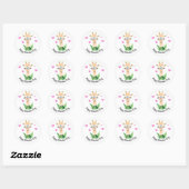 De Giraffe En De Vlinder Valentijnsticker Ronde Sticker (Vel)