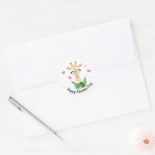 De Giraffe En De Vlinder Valentijnsticker Ronde Sticker (Envelop)
