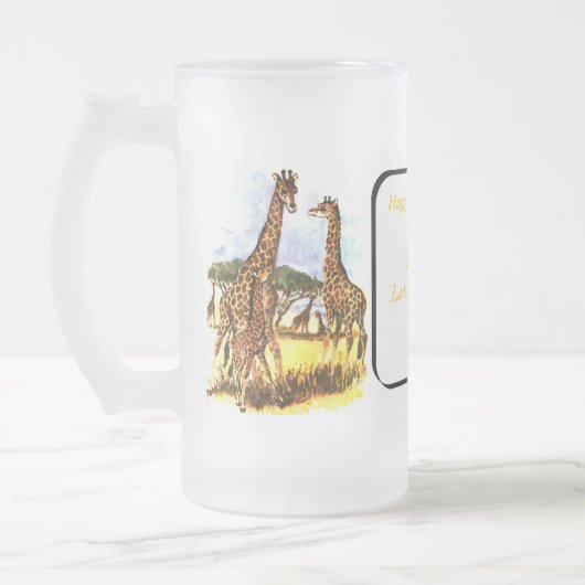 De Giraffe familie - Matglas Bierpul (Links)