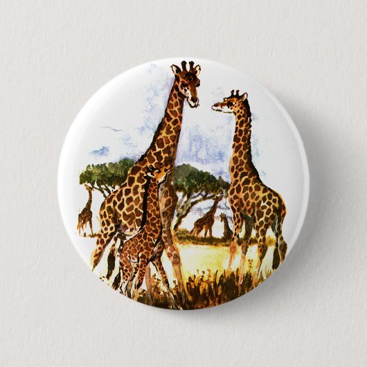 De Giraffe familie - Ronde Button 5,7 Cm (Voorkant)