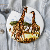 De Giraffe familie - Ronde Button 6,0 Cm (In situ)