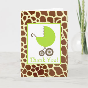 De Giraffe & het Groene Baby shower van het Bedankkaart