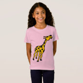 De giraffe van het meisje paste T-shirt aan. (Voorkant volledig)