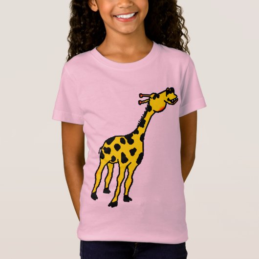 De giraffe van het meisje paste T-shirt aan. (Voorkant)