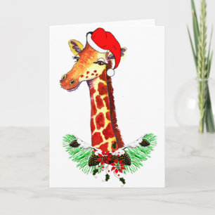 De Giraffe van Kerstmis Feestdagen Kaart