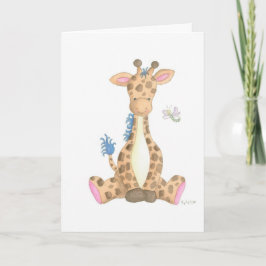 De Giraffe, watercolor wenskaart Kaart