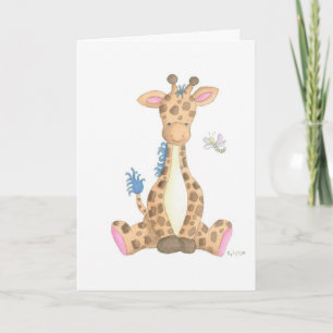 De Giraffe, watercolor wenskaart Kaart