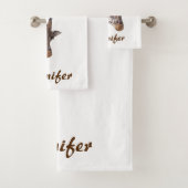 De Giraffes van de klap Persoonlijke Naam Bad Handdoek (Insitu)