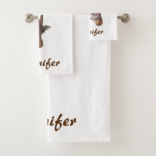 De Giraffes van de klap Persoonlijke Naam Bad Handdoek (Insitu)