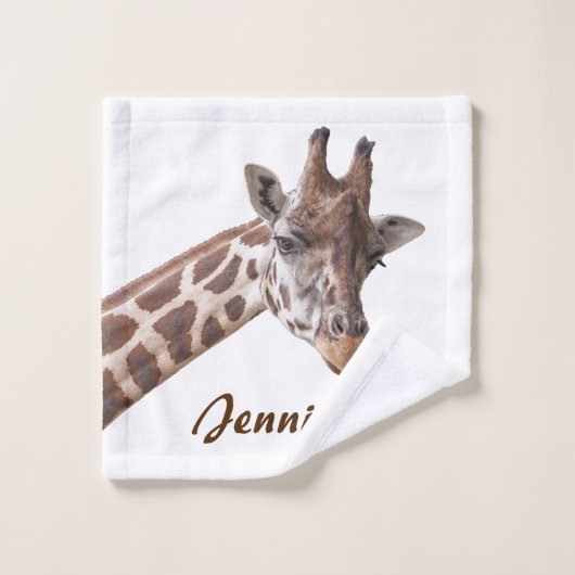 De Giraffes van de klap Persoonlijke Naam Bad Handdoek (Wasdoekje)