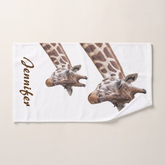 De Giraffes van de klap Persoonlijke Naam Bad Handdoek (Handdoek)
