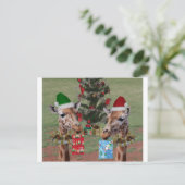 De Giraffes van Kerstmis Feestdagenkaart (Staand voorkant)