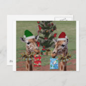 De Giraffes van Kerstmis Feestdagenkaart (Voorkant / Achterkant)