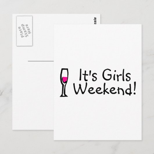De Girls Weekend Wine Briefkaart (Voorkant / Achterkant)