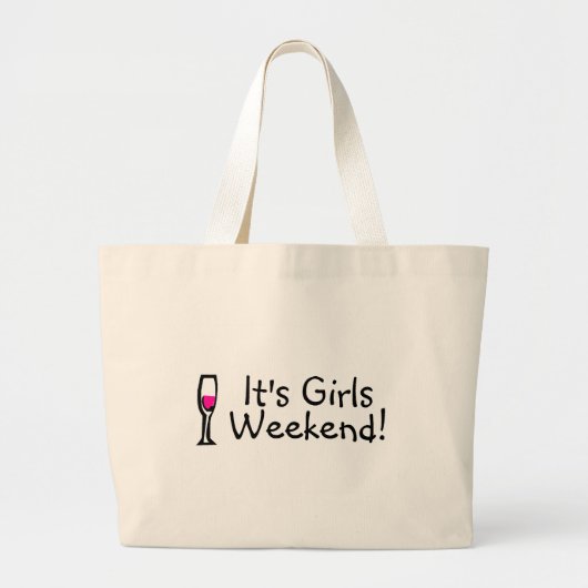 De Girls Weekend Wine Grote Tote Bag (Voorkant)