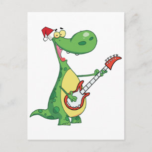 De Gitaar van de Spelen van de dinosaurus met het Feestdagenkaart