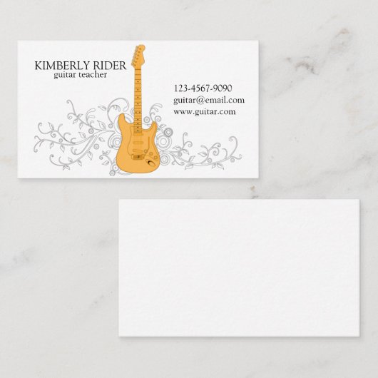 De gitaar visitekaartje (Voorkant / Achterkant)