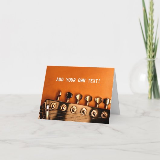 De gitaar VOEGT UW EIGEN TEKST toe Kaart (Voorkant)
