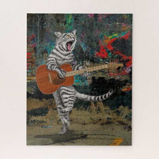 De gitaarkat legpuzzel (Verticaal)