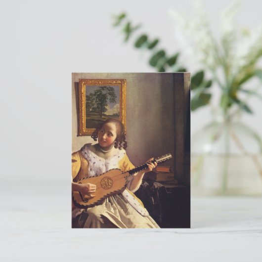 De gitaarspeler van Johannes Vermeer Briefkaart (Staand voorkant)
