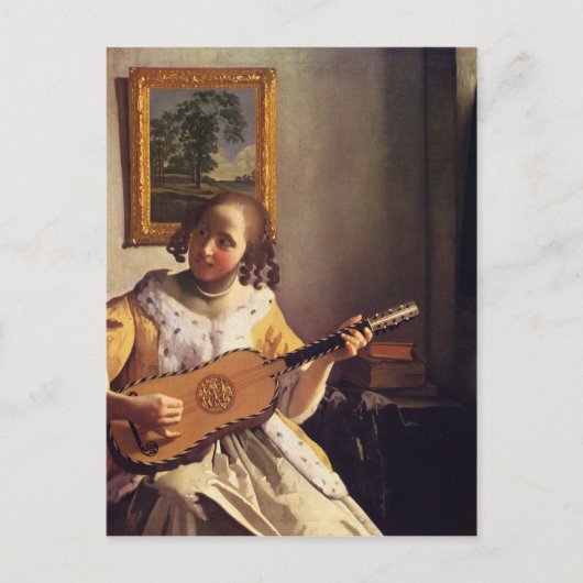 De gitaarspeler van Johannes Vermeer Briefkaart (Voorkant)