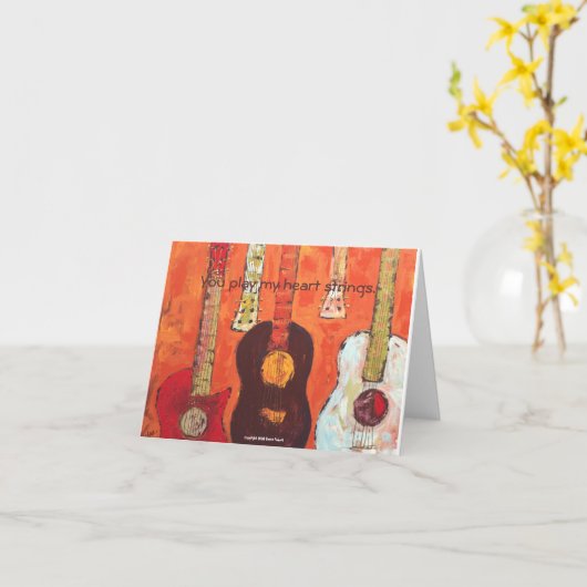 de gitaren, u spelen mijn hartkoorden. kaart (Gele Bloem)