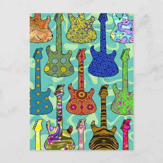 DE GITAREN VAN DE POP BRIEFKAART (Voorkant)