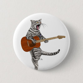 De gitarist Cat Ronde Button 5,7 Cm