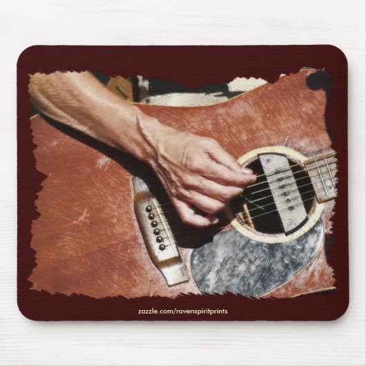 DE GITARIST MUZIEKLIEFHEBBER Mousepad Muismat (Voorkant)