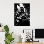 De gitarist op het podium B&W foto Poster (Thuiskantoor)