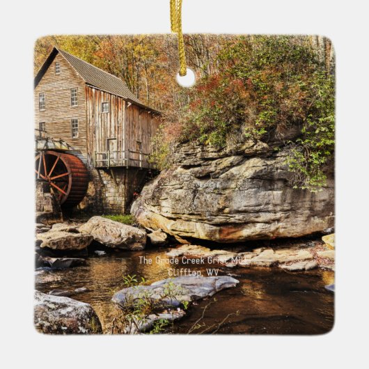 De Glade Creek Grist Mill, Clifftop, WV, Keramisch Ornament (Voorkant)