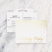 De  Glam Gold Confetti Wedding RSVP Real Folie Uitnodiging Briefkaart