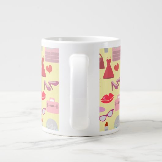 De Glam Life Fun Retro Mode Stijl Grote Koffiekop (Achterkant)