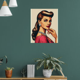 De glamor vrouwenmode uit de jaren vijftig, jurken poster
