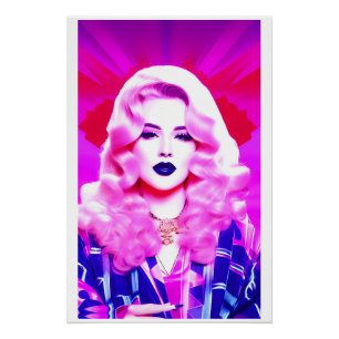 De Glamour Magie van een Blauw geblazen Kus Perfect Poster