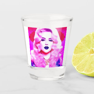 De Glamour Magie van een Blauw geblazen Kus Shot Glas