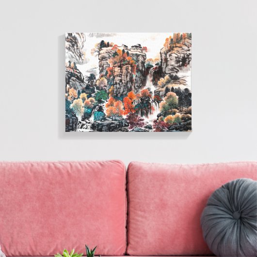 De glamour van de herfst, het Chinese schilderdoek Canvas Afdruk (Insitu (Woonkamer))