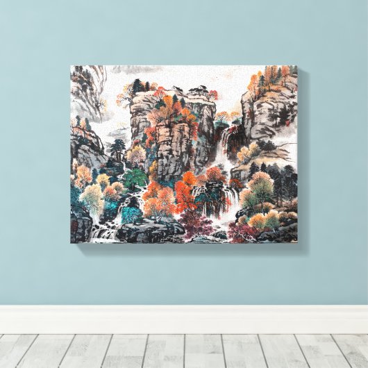 De glamour van de herfst, het Chinese schilderdoek Canvas Afdruk (Insitu (Houten vloer))