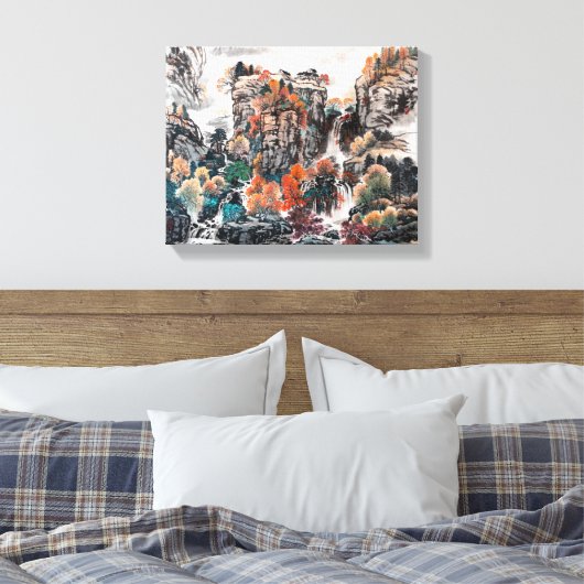 De glamour van de herfst, het Chinese schilderdoek Canvas Afdruk (Insitu (Slaapkamer))