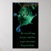 De glanzende Groene en Blauwe Fractal Drip voegen  Poster (Voorkant)