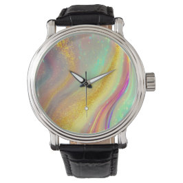 De glanzende holografische opaal horloge