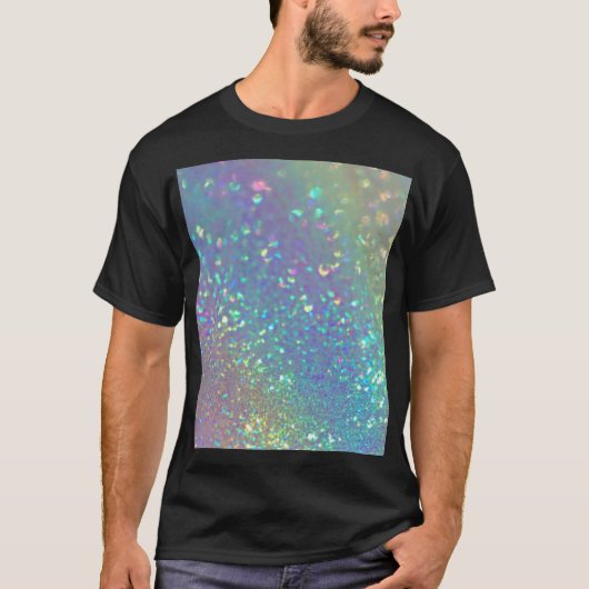 De glanzende holografische opaal t-shirt (Voorkant)