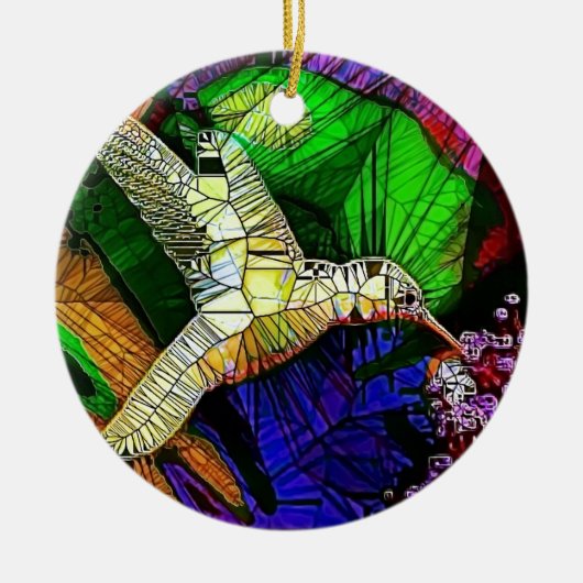 De Glass HummingBird Keramisch Ornament (Voorkant)