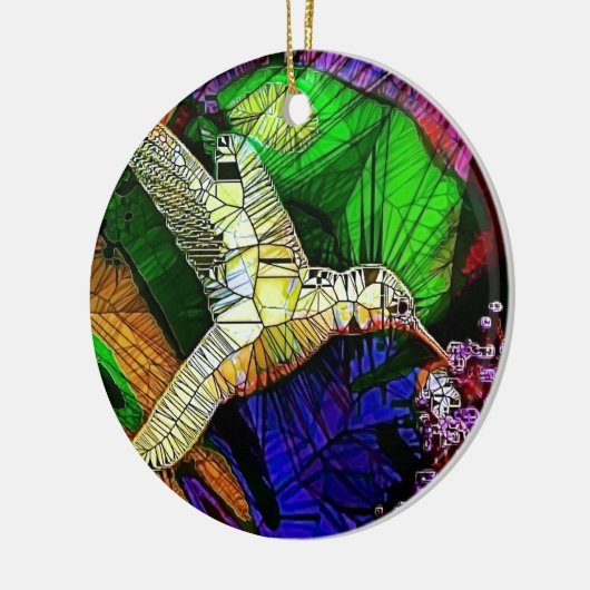 De Glass HummingBird Keramisch Ornament (Links)