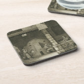 De glazen flessenmaker uit boekdelen II en Tr Onderzetter (Linkerzijde)