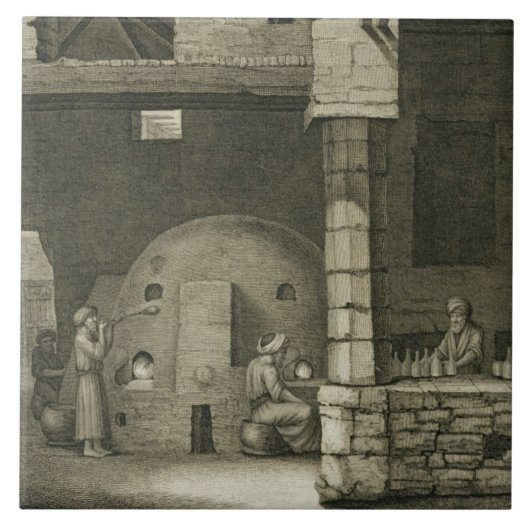 De glazen flessenmaker uit boekdelen II en Tr Tegeltje (Voorkant)