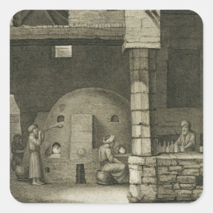 De glazen flessenmaker uit boekdelen II en Tr Vierkante Sticker