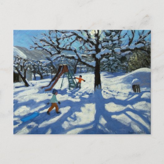 De glijbaan in de winter Bourg St. Moritz Briefkaart (Voorkant)